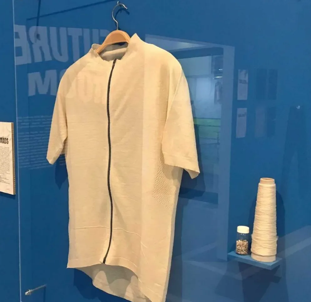 Ambercycle’s first t-shirt hangs in a textile museum in the Netherlands